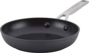 KitchenAid Frigideira/frigideira antiaderente de indução anodizada dura, 21 cm, preto fosco
