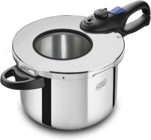 Panela De Pressão Em Aço Inox Premium Com Visor 6 Litros, MTA