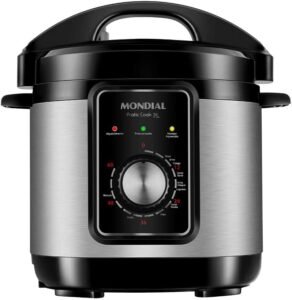 Panela de Pressão Elétrica Mondial, Pratic Cook 3L, 110V, Preto, 3L, 700W - PE-47-3L-I