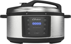 Panela de Pressão Elétrica Oster, Digital, 5L, 110V, Inox/Preta, 900W, OPAN920