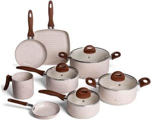 Brinox - Jogo Panelas 8 Peças Ceramic Life Smart Plus - Vanilla