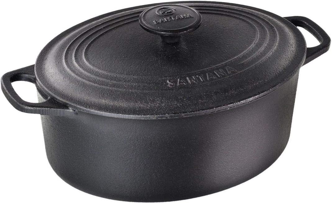 Caçarola Ferro Fundido Oval Alça E Tampa De Ferro 4l - Santana