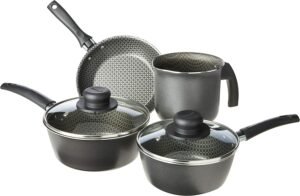 Conjunto 04 Peças Preto Aluminio Antiaderente Linha Essencial Multiflon, de Panelas