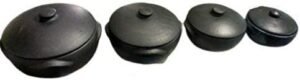 Conjunto 4 Panelas de Barro Capixaba Para Arroz e Moqueca capacidade 1, 2, 3 e 4 litros