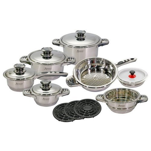 Conjunto de Panelas Aço Inox Cirúrgico Hoffner