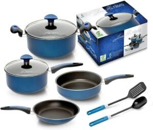 Conjunto de Panelas Criativa Antiaderente Linea Blu 6 peças Nigro