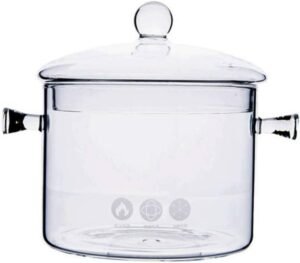 DOITOOL Panela De Vidro Tampa Panela De Vidro Transparente Para Cozinhar No Fogão Panela De Vidro De 1 Litro Para Macarrão Macarrão Sopa Leite Chá