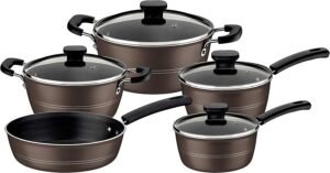 Jogo Panelas Alum 5Pc Sicilia Cinza Tramontina