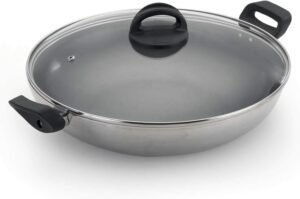 Panela Antiaderente Wok n 28 Com Tampa de Vidro