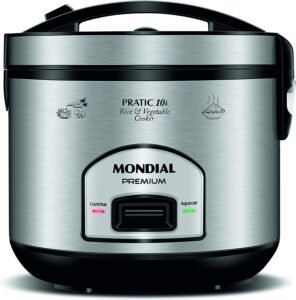 Panela Elétrica de arroz Mondial Pratic 10I PE-42-10X -220V-PRETO/INOX