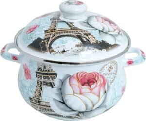 Panela Esmaltada Londres 22cm C/Tampa C/indução