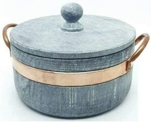 Panela Pedra Sabão São José c/Alça Cobre 3,6l, 22cm Ø