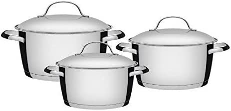 Tramontina Allegra 65660220 Conjunto de 3 Panelas de com Base Tripla