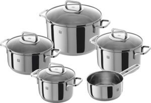 ZWILLING Quadro Conjunto de panelas de aço inoxidável, 60 x 50 x 30 cm, prata