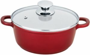Clink Panela de Aluminio com Revestimento Ceramico, Vermelha, 16CM
