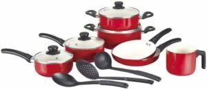 Conjunto Panelas Dubai Fratelli Revestimento Cerâmico Vermelho 10 Peças