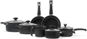 Conjunto de Panelas, Marsala, Preto Fosco, Pacote de 7, Brinox