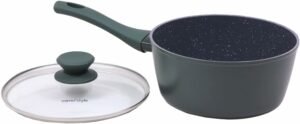 Mimo Style Panela Jade Cook 20cm/2,25L - Estrutura em Alumínio, Revestimento Cerâmico. Alças e Cabos Soft-Touch. Fogão a Gás, Elétrico, Vitrocerâmico e... 