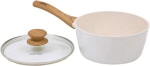 Mimo Style Panela Mármol Cook 20cm/2,25L - Estrutura em Alumínio, Revestimento Cerâmico. Alças e Cabos Soft-Touch. Fogão a Gás, Elétrico, Vitrocerâmico e... 