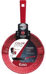 Frigideira 20 cm ColorStone de alumínio com antiaderente Titânio, ALU8204-TI, Euro Home 